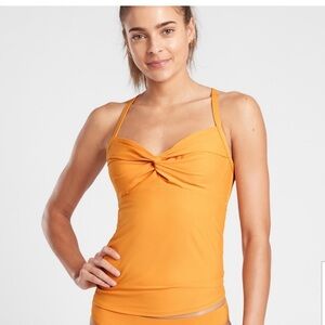Athleta Twist Up Tankini Top Mustard
